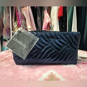 5 for $15! Ulta Beauty Blue Metallic Quilted Cosmetic Case Bag Pouch